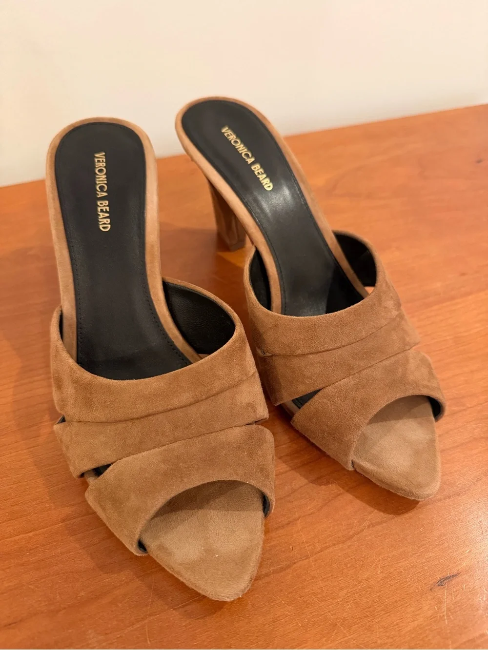 Veronica Beard Cassiel Suede Slide Sandal - Hazelwood - Picture 8 of 11